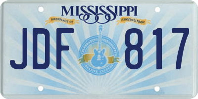 MS license plate JDF817