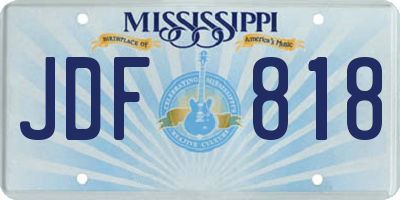 MS license plate JDF818