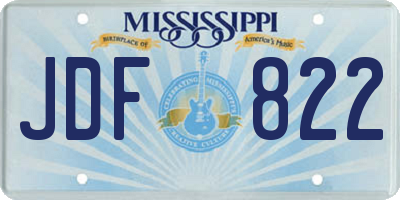 MS license plate JDF822