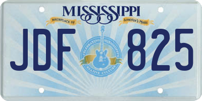MS license plate JDF825