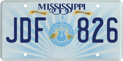 MS license plate JDF826