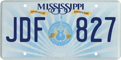 MS license plate JDF827