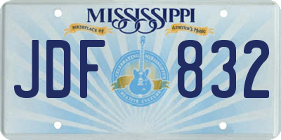 MS license plate JDF832