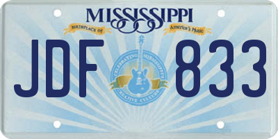 MS license plate JDF833