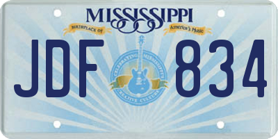 MS license plate JDF834