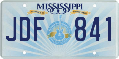 MS license plate JDF841