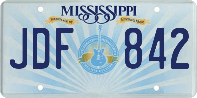 MS license plate JDF842