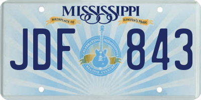 MS license plate JDF843