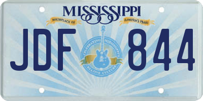MS license plate JDF844