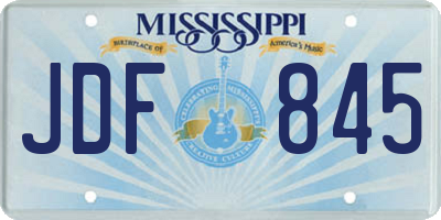 MS license plate JDF845
