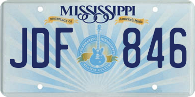 MS license plate JDF846