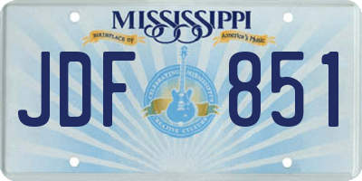 MS license plate JDF851