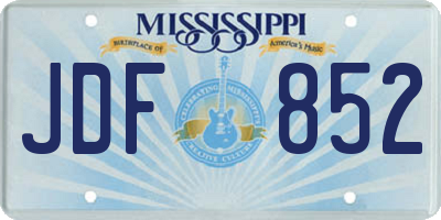 MS license plate JDF852
