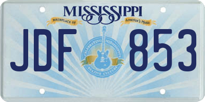 MS license plate JDF853