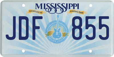 MS license plate JDF855