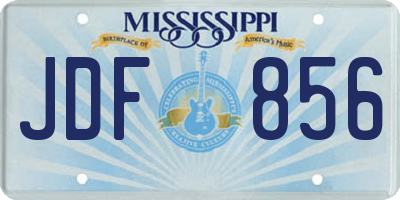 MS license plate JDF856