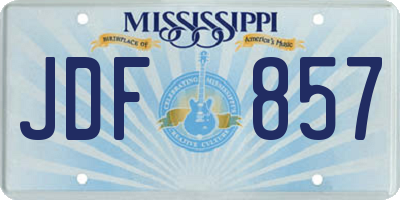 MS license plate JDF857