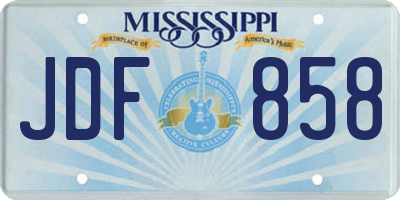 MS license plate JDF858