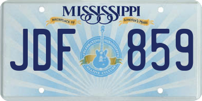 MS license plate JDF859