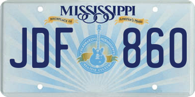 MS license plate JDF860