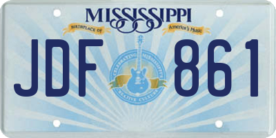 MS license plate JDF861