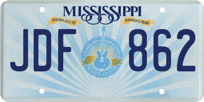 MS license plate JDF862