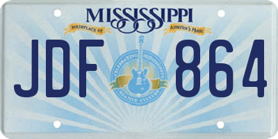 MS license plate JDF864