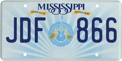 MS license plate JDF866
