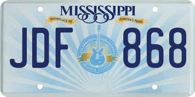 MS license plate JDF868