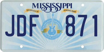 MS license plate JDF871