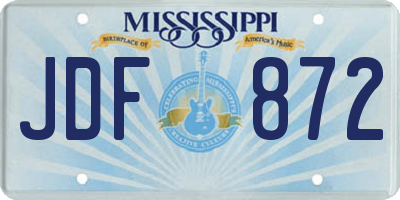 MS license plate JDF872