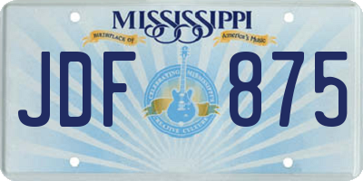 MS license plate JDF875