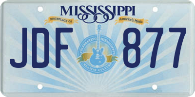 MS license plate JDF877