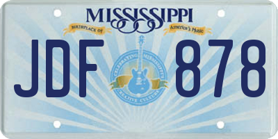 MS license plate JDF878