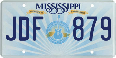 MS license plate JDF879