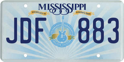 MS license plate JDF883