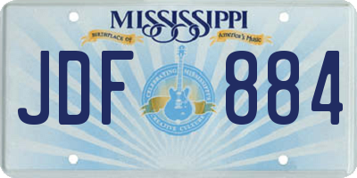 MS license plate JDF884