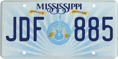 MS license plate JDF885
