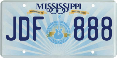 MS license plate JDF888