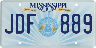 MS license plate JDF889