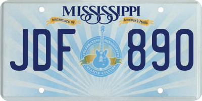 MS license plate JDF890