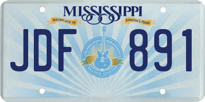 MS license plate JDF891