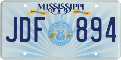 MS license plate JDF894