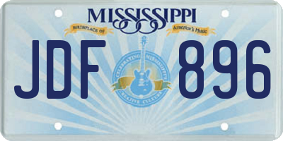MS license plate JDF896