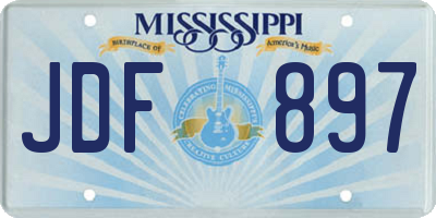 MS license plate JDF897