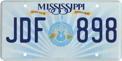 MS license plate JDF898