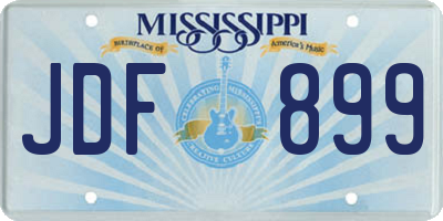MS license plate JDF899