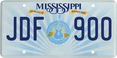 MS license plate JDF900