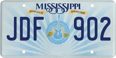 MS license plate JDF902