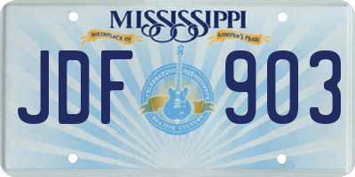 MS license plate JDF903